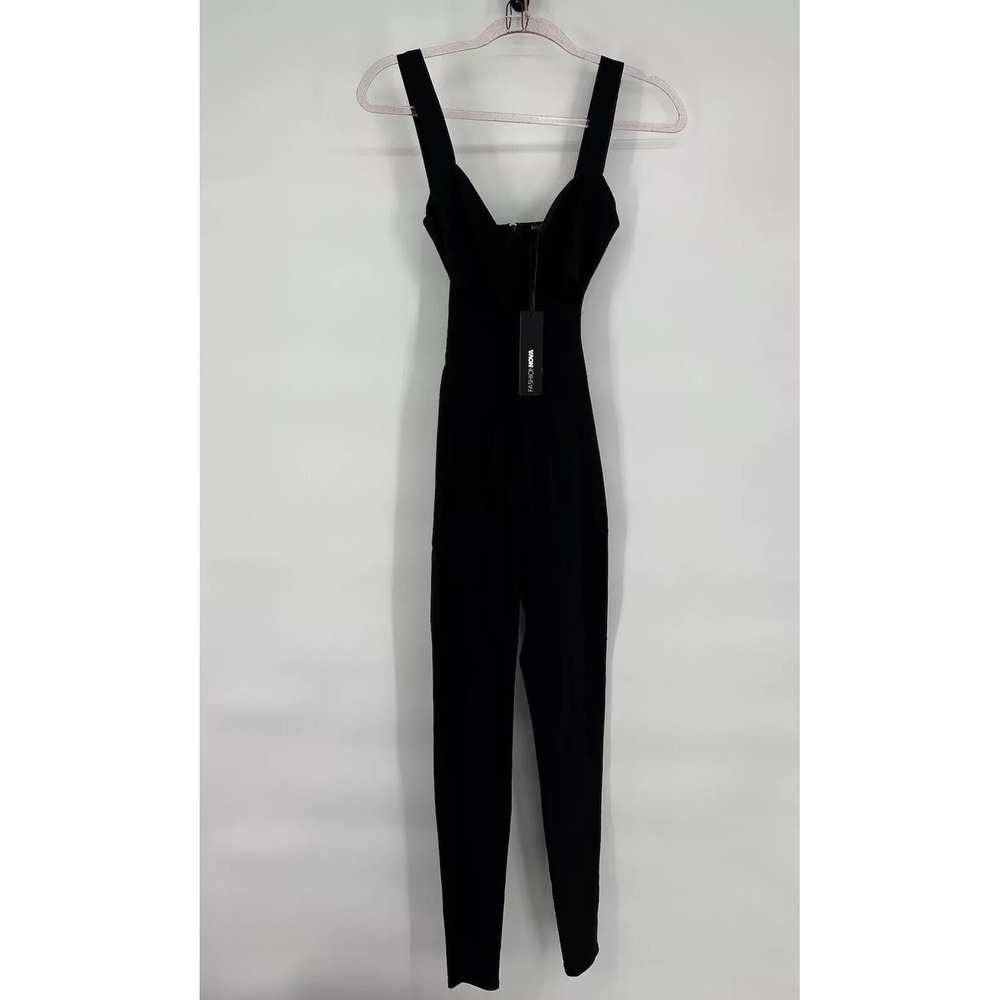 NWT Fashion Nova Sexy Innocence Skinny Black Jumpsuit Womens‎ Teens Sz XS